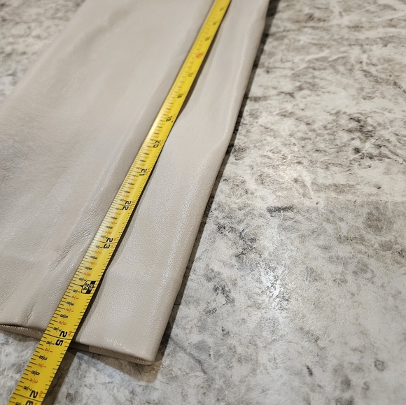 Aritzia Babaton Vegan Leather Beige Cream Pants - Picture 12 of 15